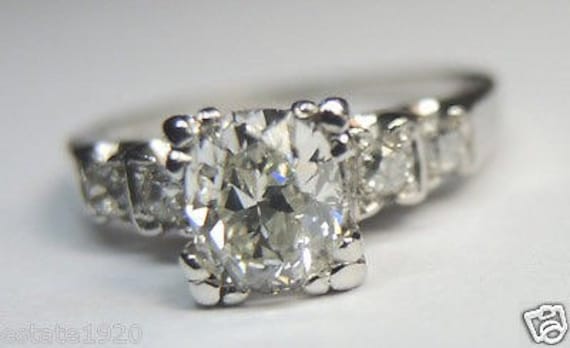 Antique Art Deco Vintage Natural Cushion Cut Diam… - image 1