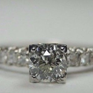 Antique Vintage Diamond Platinum Art Deco Engagement Ring | RE:821