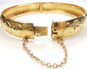 アンティーク 1920 年代 バングル ブレスレット 18K トライカラー 7 1