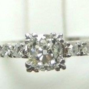 Antique Art Deco Vintage Diamond Platinum Engagement Ring Egl Usa Gem ID Card Appraisal Included Finger Size 6 UK-L1/2 | 1032
