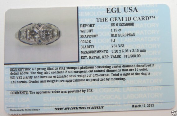 Antique European Diamond Sapphire Platinum Engage… - image 5