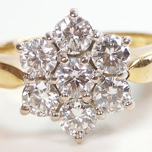 Antique Art Deco Vintage Diamond Cluster Engagement Ring Size 5.75 UK-L 18K Y/W Gold EGL USA re-1232