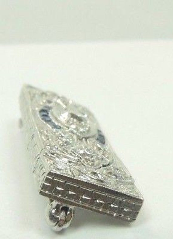 Antique Art Deco Vintage Diamond Brooch Pin  Plat… - image 2