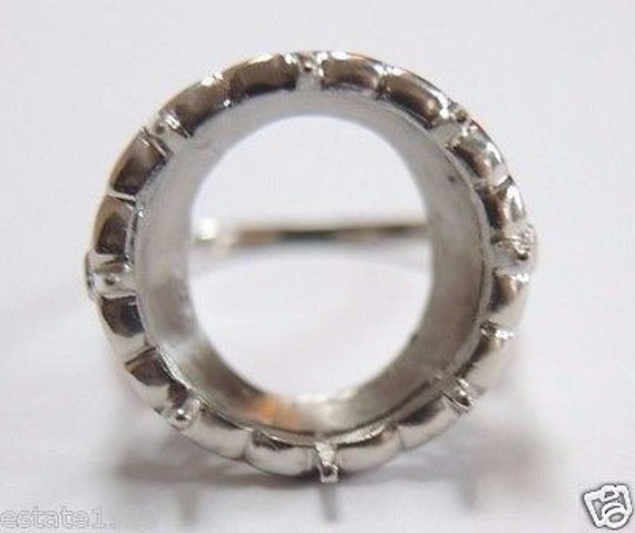 Antique Art Deco White Gold 13MM Engagement Ring … - image 3