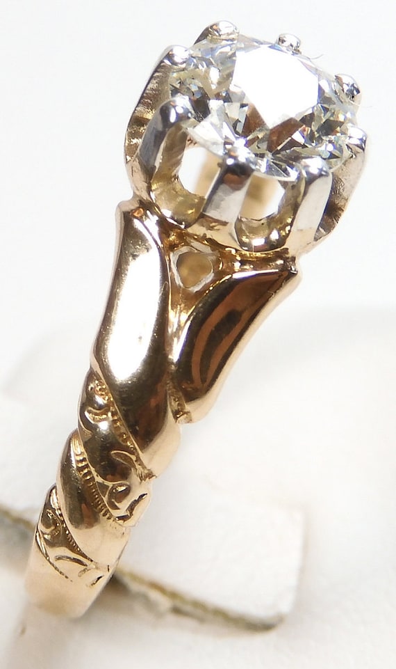 Antique Art Deco Vintage Diamond Unisex Engagemen… - image 4