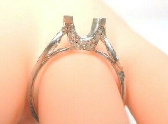 Antique Diamond Platinum Engagement Ring Setting … - image 6
