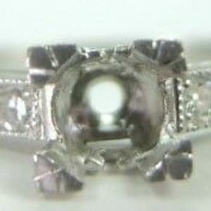 Antique Art Deco Vintage Setting Mounting Mount Semi-Mount Engagement Bridal Platinum Hold 5MM Ring Size 7 UK-N1/2 | ES-412