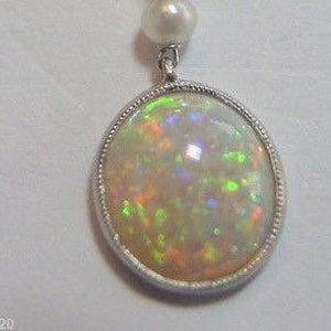 Antique Art Deco Vintage Opal Colombian Emerald Mine Diamond Pearl ...