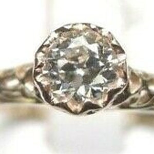 Antique Art Deco Vintage Engagement 14K Rose Gold Ring | RE-1142