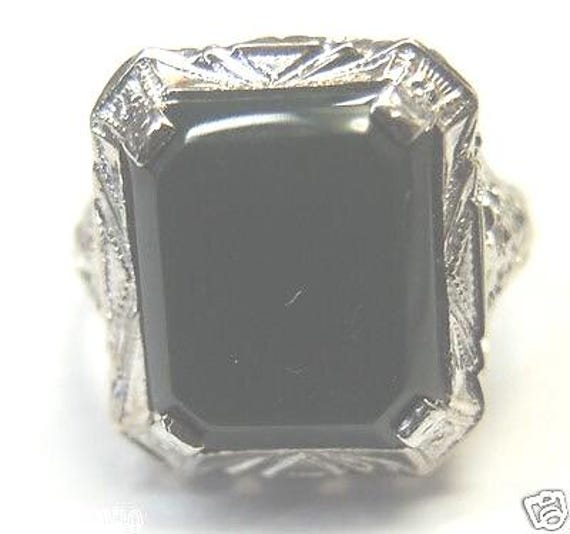 Antique Art Deco 1920's 10KW Gold Bloodstone Ring Size 6 UK-L1/2 View 3
