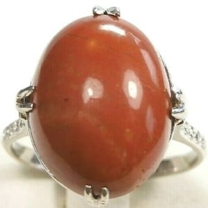Antique Art Deco Vintage Red Coral Platinum Ring Finger Size 5.25 | RE-1192