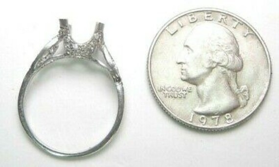 Antique Diamond Platinum Engagement Ring Setting … - image 9