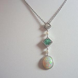 Antique Art Deco Vintage Opal Colombian Emerald Mine Diamond - Etsy