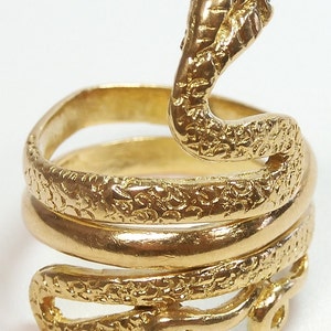 Antique Art Deco Vintage Cobra Snake Ring 18K Yellow Gold Ring Size 6.25 UK-M