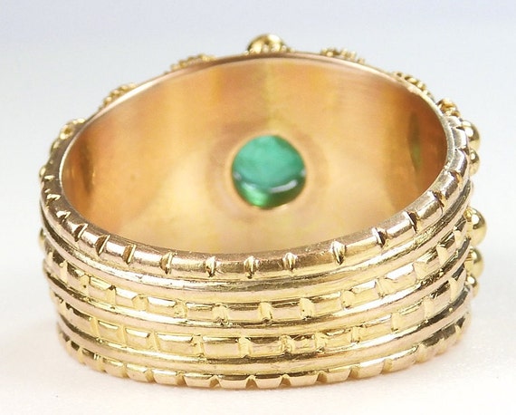 Antique Art Deco 1920's Colombian Emerald Ring Si… - image 9