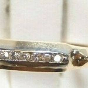 Antique Art Deco Estate Diamond Wedding Band 14K Yellow Gold Ring Size 6.25 UK- | RGHET ~ 218
