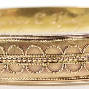 Victorian 1850&#39;s Etruscan Bangle Bracelet 19KY Gold 6&quot; IC 16.3 Grams Antique