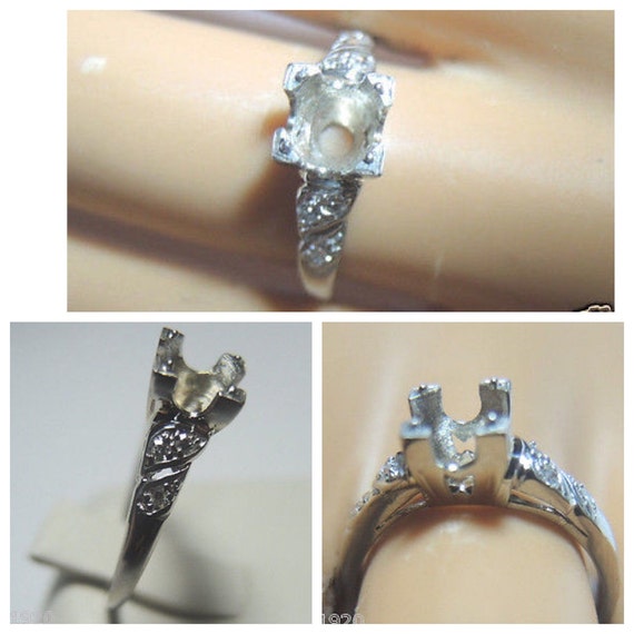 Antique Diamond Platinum Art Deco Engagement Ring… - image 4