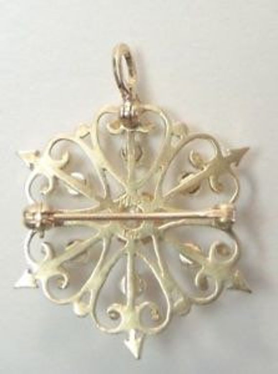 Antique Art Deco Vintage Diamond Pin Pendant 14K … - image 6