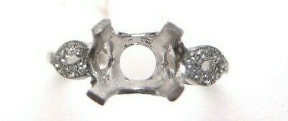 Antique Diamond Platinum Engagement Ring Setting … - image 2