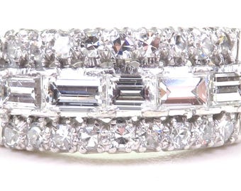 Antik Art Deco vigselring med diamanter från 1920-talet i platina/palladium, storlek 5 UK-J1/2 EGL USA rhet-323