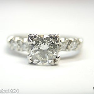 Antique Diamond Platinum Art Deco Engagement Ring Wedding Anniversary Vintage Engagement Ring 1930's Bridal Bride RE:527