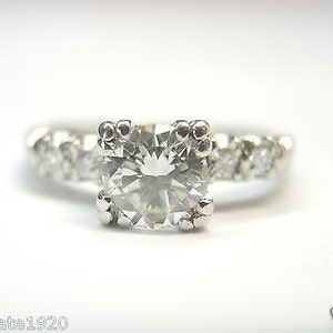 Antique Diamond Platinum Art Deco Engagement Ring Wedding Anniversary Vintage Engagement Ring 1930&#39;s Bridal Bride RE:527