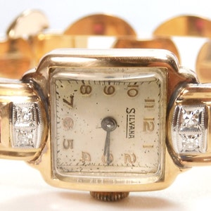 Retro Silvana Diamond Wristwatch 18K Rose Gold 7&quot; Length  .67&quot; Width Weight 37.4 Grams
