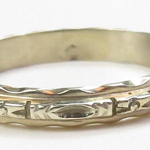 Antique Art Deco 1920&#39;s Unisex Wedding Band 17KW Ring 9.25 UK-S Width 3.21 MM