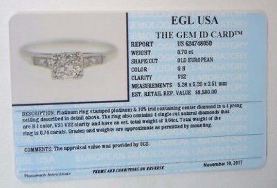 Antique Deco European Diamond Platinu Engagement … - image 10