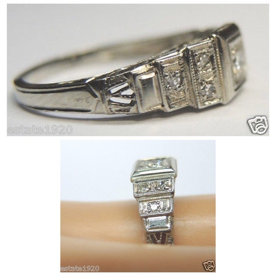 Antique Diamond White Gold Engagement Ring | RE: … - image 3