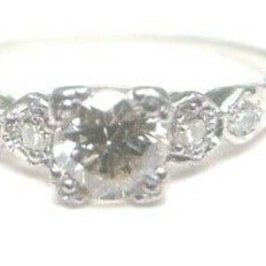 Antique Art Deco Vintage Diamond Engagement Platinum Ring Size 6.25 | RE-1181