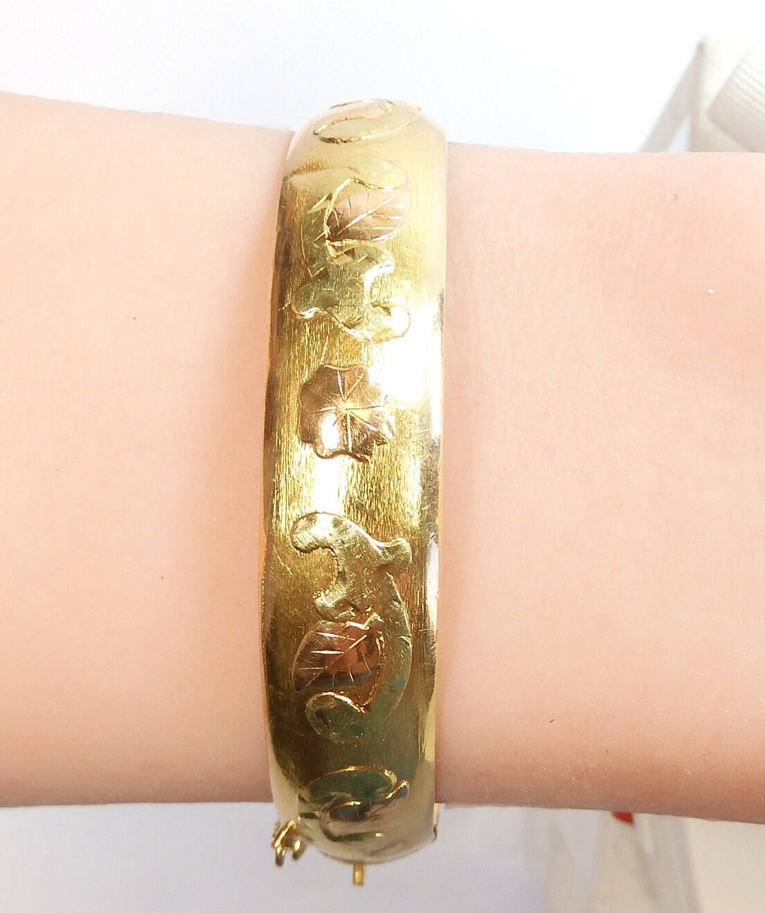 アンティーク 1920 年代 バングル ブレスレット 18K トライカラー 7 1