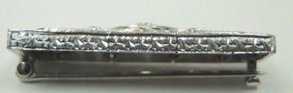 Antique Art Deco Vintage Diamond Brooch Pin  Plat… - image 5