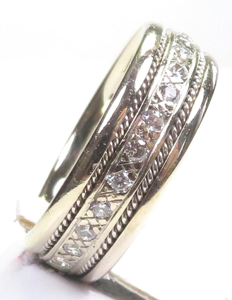 Antique Diamond Eternity Wedding Band 14K White Gold Ring Size 7 UK-N1 ...