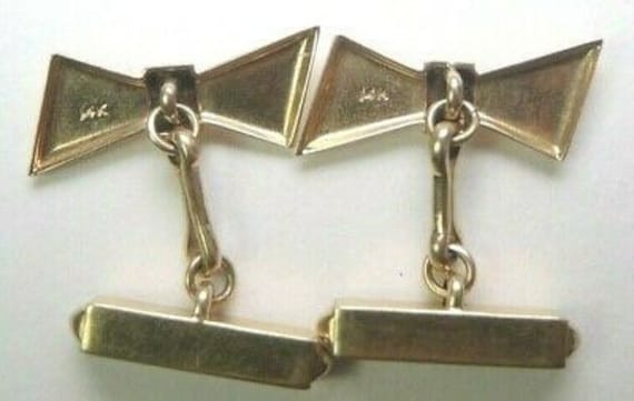 Antique Art Deco Vintage Estate Unisex Bow Tie Cu… - image 6