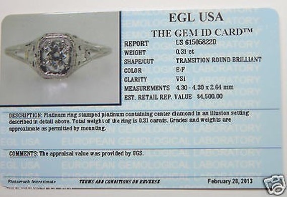 Antique Diamond Platinum Art Deco Engagement Ring - image 5