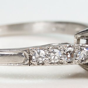 Art Deco 1920&#39;s Engagement Mounting Setting Hold 6MM Ring Size 6.5 UK-M1/2 Platinum Antique es-707
