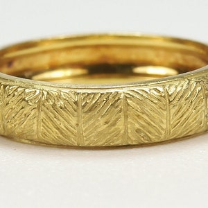 Antique 1920&#39;s Wedding Band 18K Yellow Gold Ring Size 6.5 UK-M1/2 Width 4.50 MM