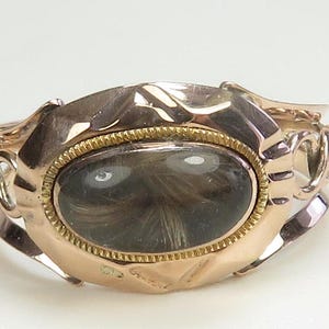 Georgian Edwardian 1850's Mourning 14K Rose Gold Ring Size 8.5 UK-Q1/2| Re-1132