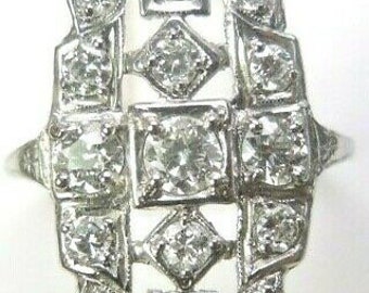 Antique Art Deco Vintage Diamond Platinum Engagement Ring| RE-1168