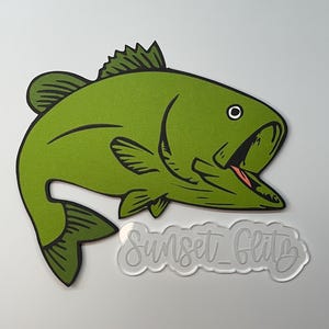 Porta-cartão-presente Bass Fish SVG, porta-dinheiro SVG, arquivo digital