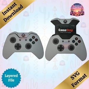 X ゲームコントローラー ギフトカード/マネーホルダー SVG (デジタルファイル)