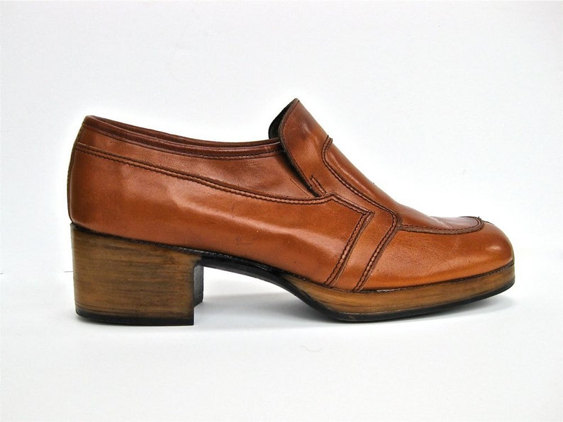 1970s Mens Leather Disco Platform Shoes Size 8.5 N | Etsy