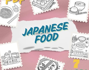 Japanse voedselkleuring - afdrukbaar - leuke en creatieve kleurplaten voor kinderen en volwassenen