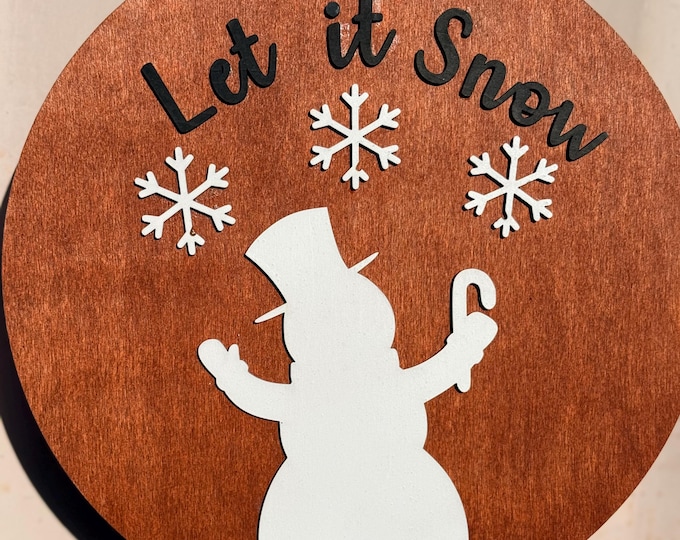 Wooden Let it Snow sign