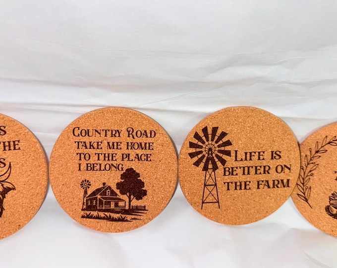 Farmhouse Cork Coasters