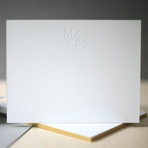 Monogram Letterpress Stationery Set – Personalized Initial Notecards – Custom Luxury Writing Paper – Wedding Gift Idea