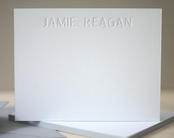 Personal Stationery, Letterpress Thank You Notes, Edge Painted Personalized Notecards - Jamie Custom Stationery