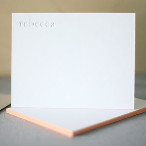 Papeterie personnelle, mots de remerciement typographiques, cartes de correspondance personnalisées avec bords peints - papeterie personnalisée avec empattement